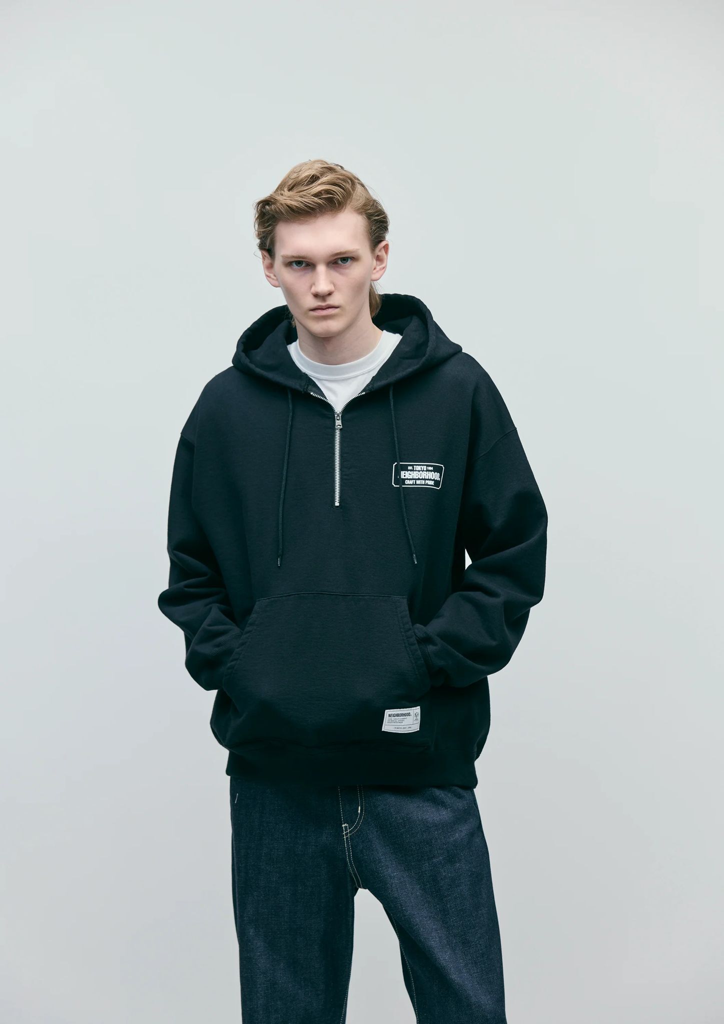 NEIGHBORHOOD CLASSIC SWEAT HALF ZIP HOODIE LS