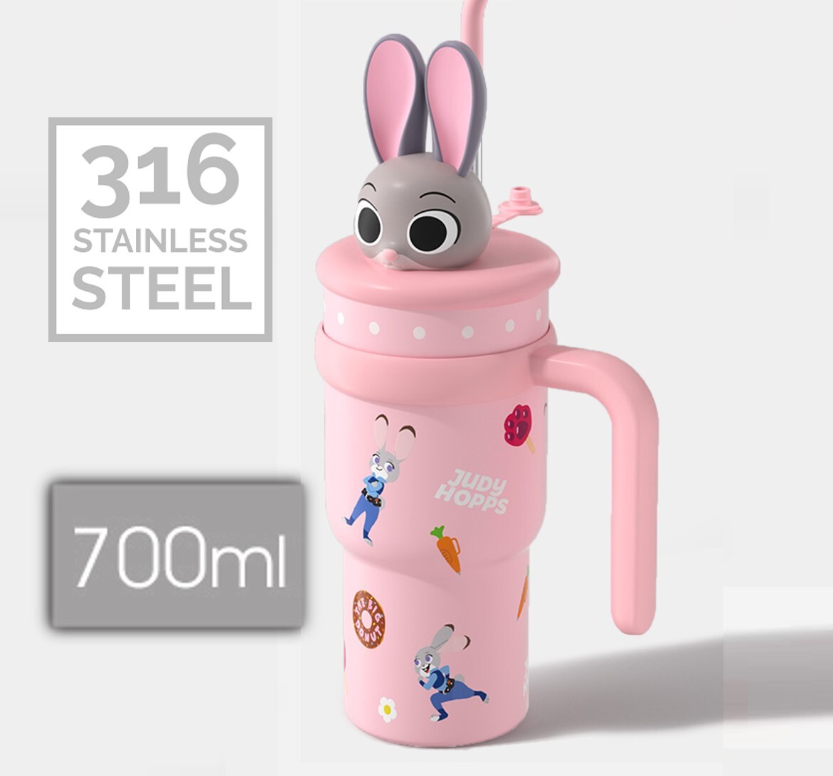 迪士尼優獸大都會|3D吸管保溫杯 巨無霸杯|朱迪 大容量700ml