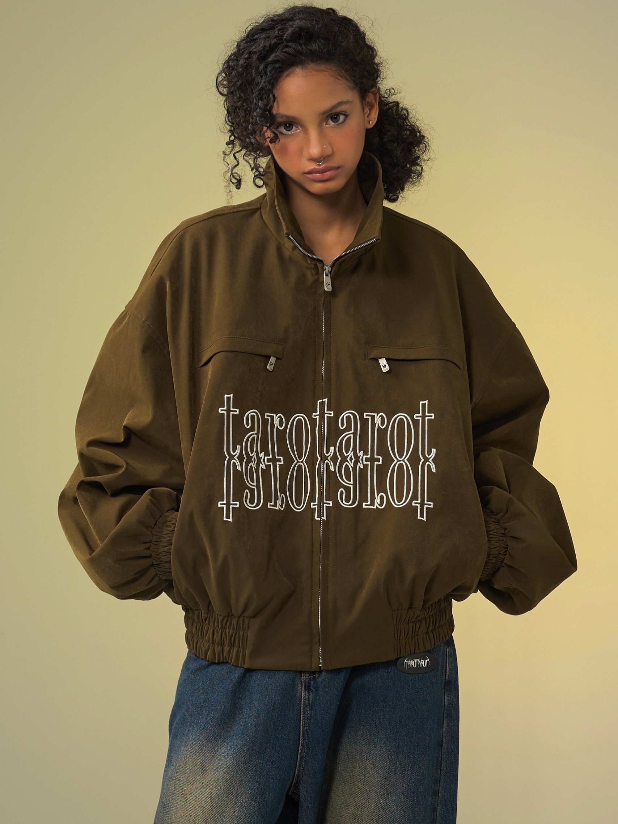 TAROTAROT 絨面 飛行員夾克 刺繡Logo 外套