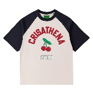 Crisathena Cherries T-shirt CT-CH2607-BGE_NAVY -M
