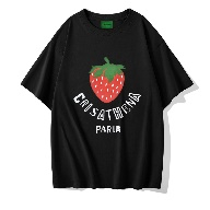 Crisathena Strawberry T-Shirt in Black,Red,Green CT-CH2616-BLK_RED -M