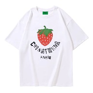 Crisathena Strawberry T-Shirt in White,Red,Green CT-CH2616-WHT_RED -M