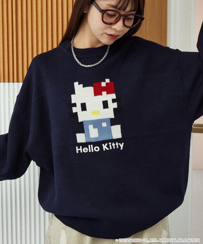 🇯🇵 PUBLUX x SANRIO 三麗鷗 像素圖案 提花針織衫 針織衣 毛衣 長袖 寬鬆 保暖 / 預購