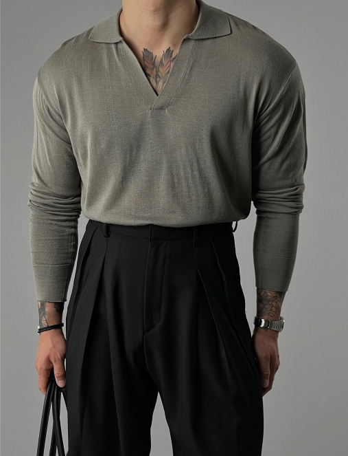 艾斯泰克翻領針織衫