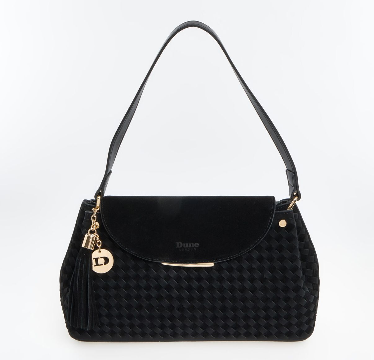 英國代購 (獨立訂單)-DUNE Suede Woven Shoulder&nbsp;Bag