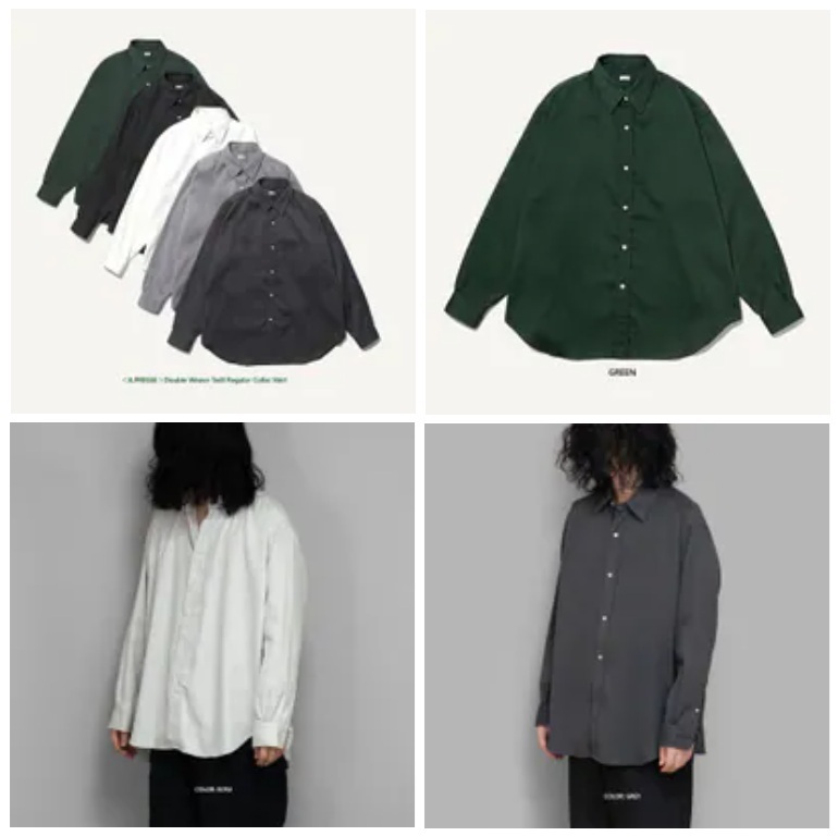 A.PRESSE 2025 A/W DOUBLE WEAVE TWILL REGULAR COLLAR SHIRT L/S (25AAP-02-10) - PRE ORDER ITEM (預訂中)