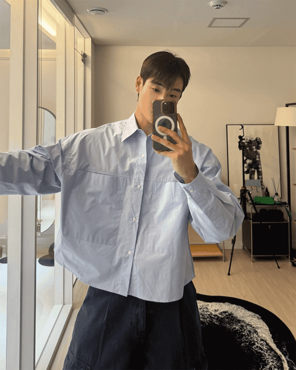 菲比短款長袖襯衫