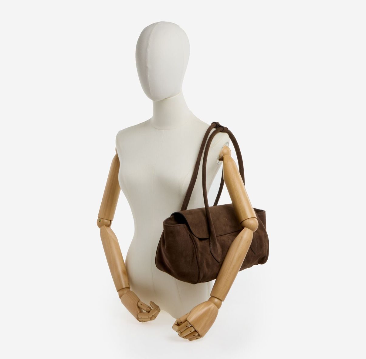 英國代購 (獨立訂單)-DIVINA FIRENZE Brown Suede Shoulder&nbsp;Bag Made in Italy