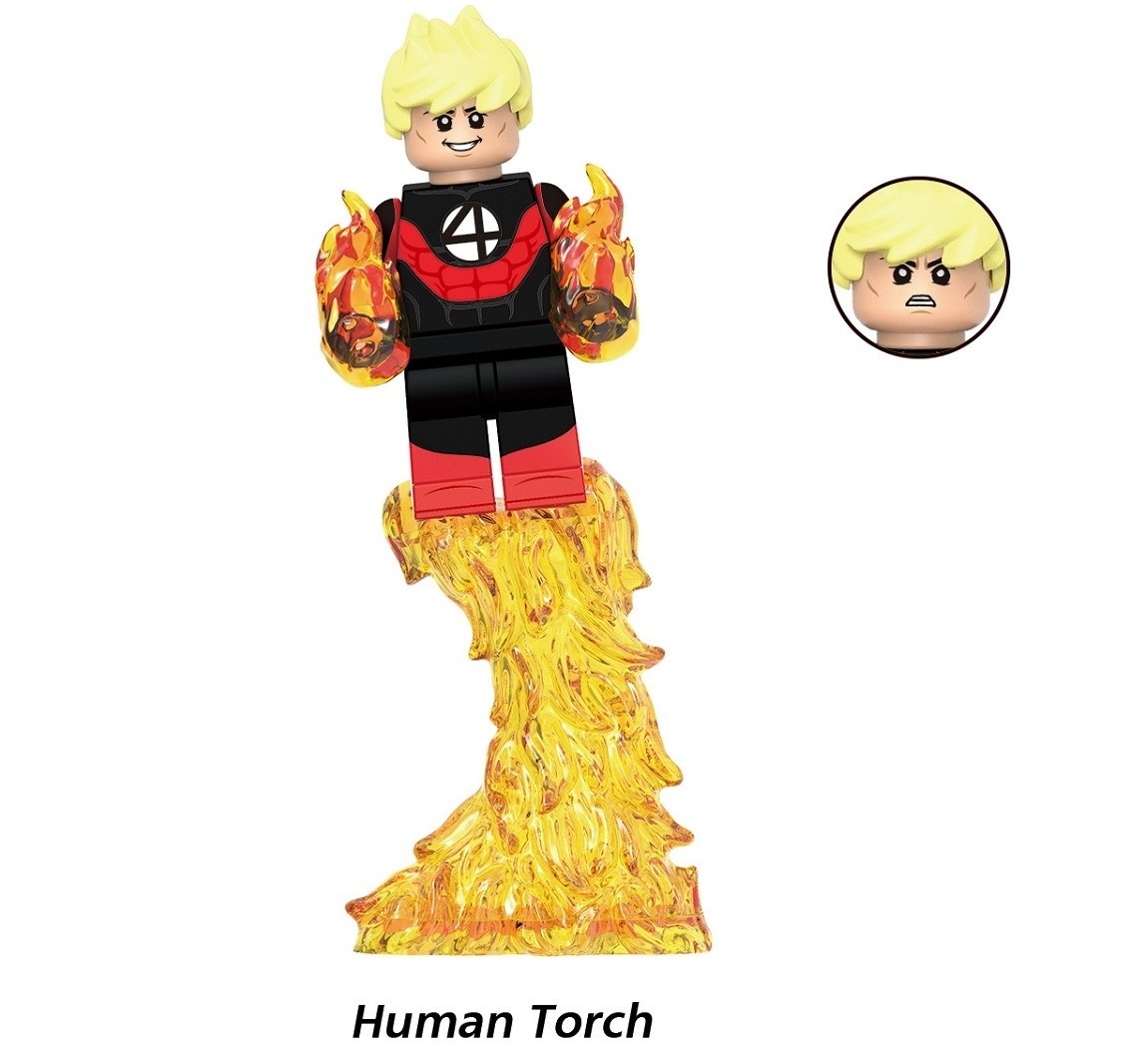 The Fantastic Four Human Torch Minifigures Minifigs Fit Lego G0158 GH0436