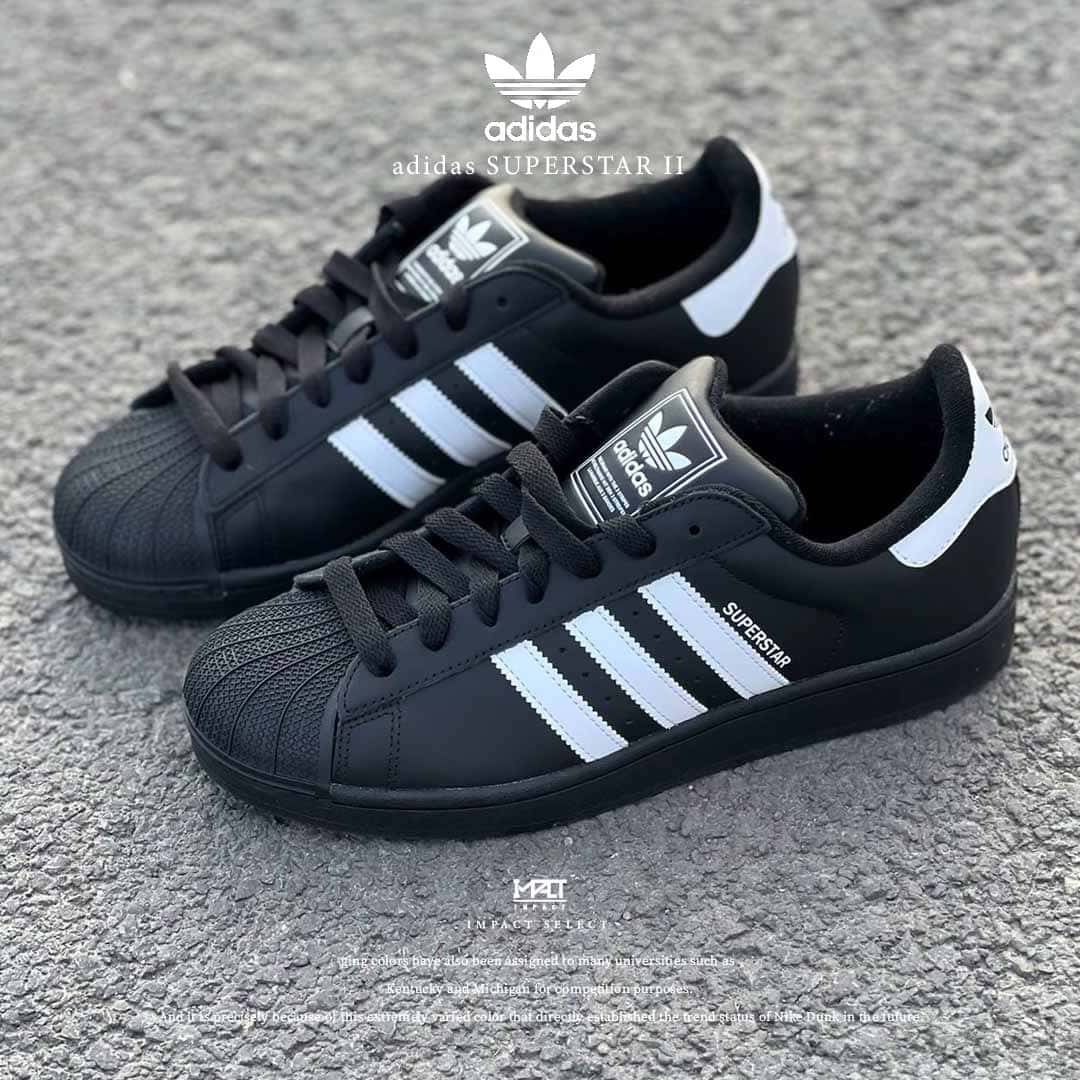 Adidas SUPERSTAR II 貝殼頭 休閒鞋 板鞋 男女同款 黑 JI0079
