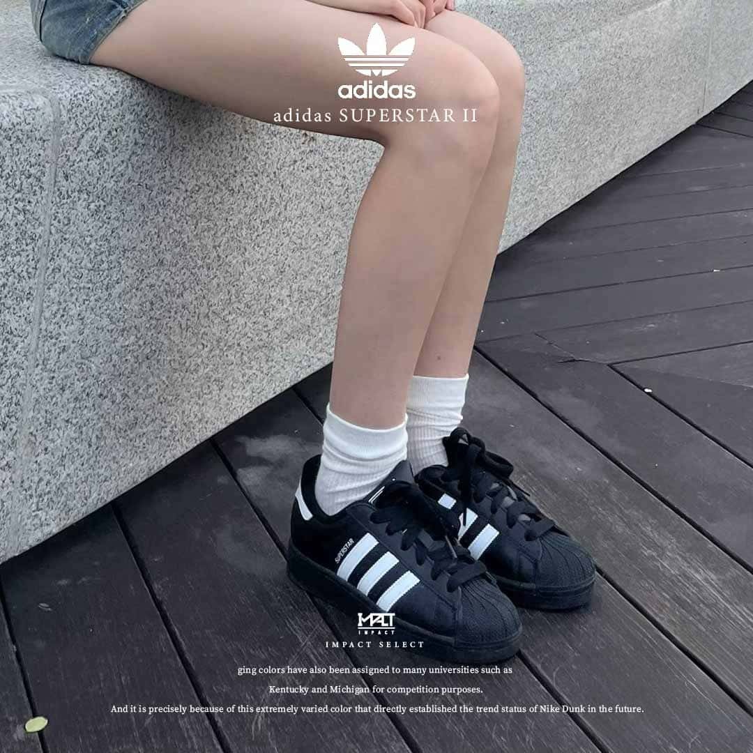 Adidas SUPERSTAR II 貝殼頭 休閒鞋 板鞋 男女同款 黑 JI0079