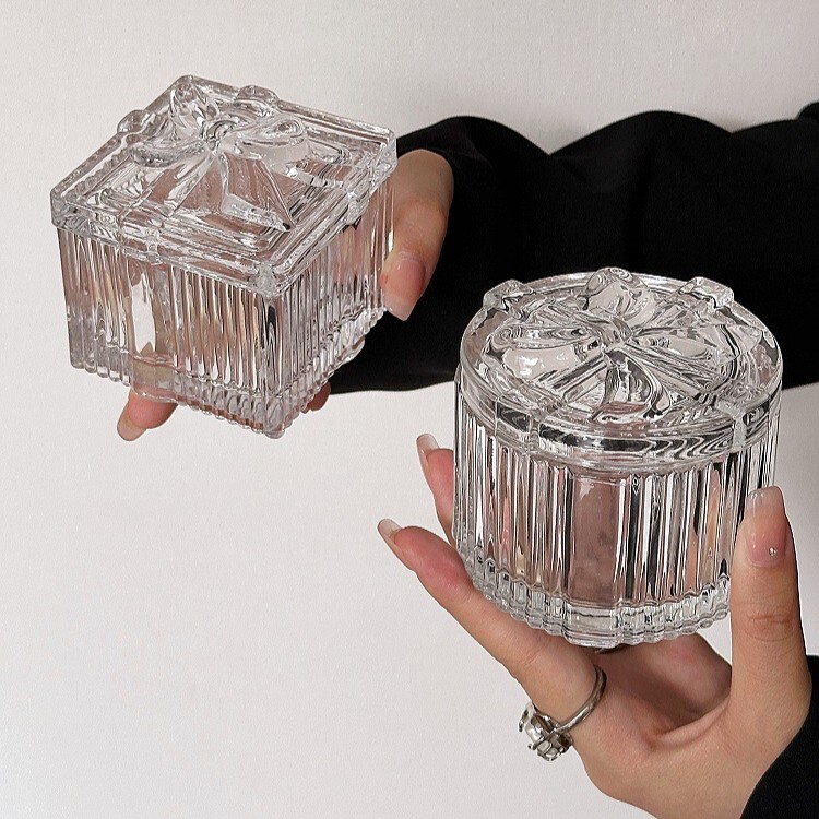 《6278》少女心蝴蝶結玻璃首飾盒