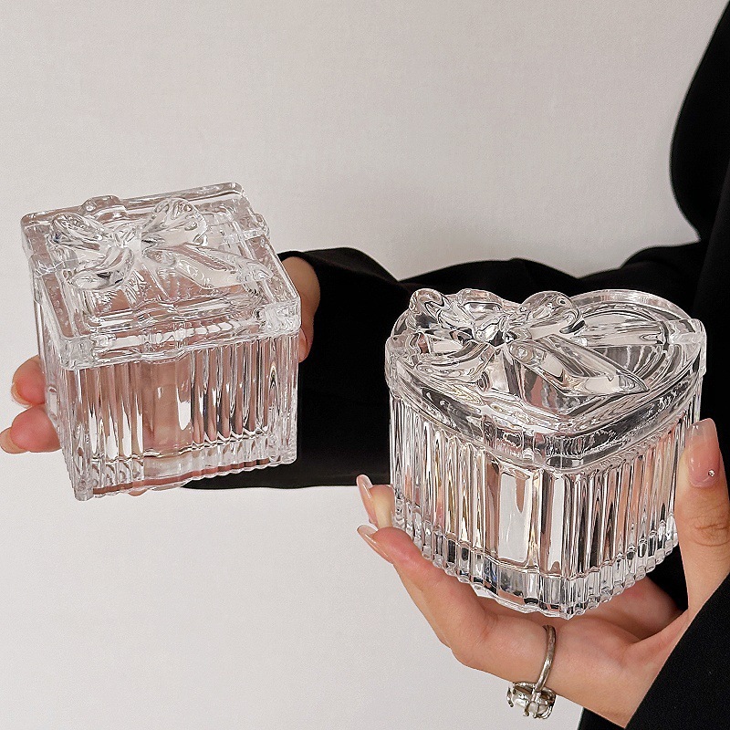 《6278》少女心蝴蝶結玻璃首飾盒