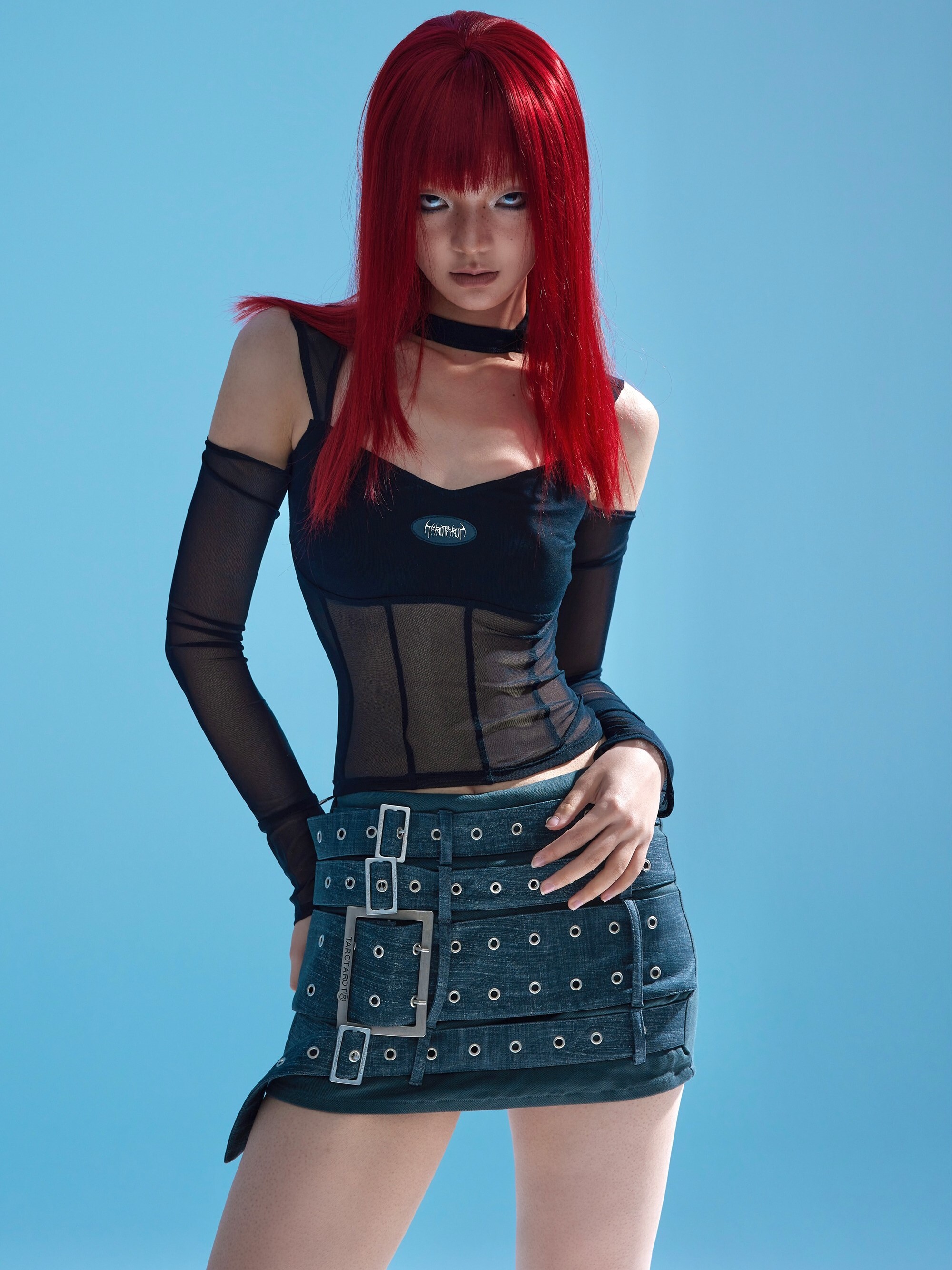 TAROTAROT 多層腰帶設計 低腰短裙