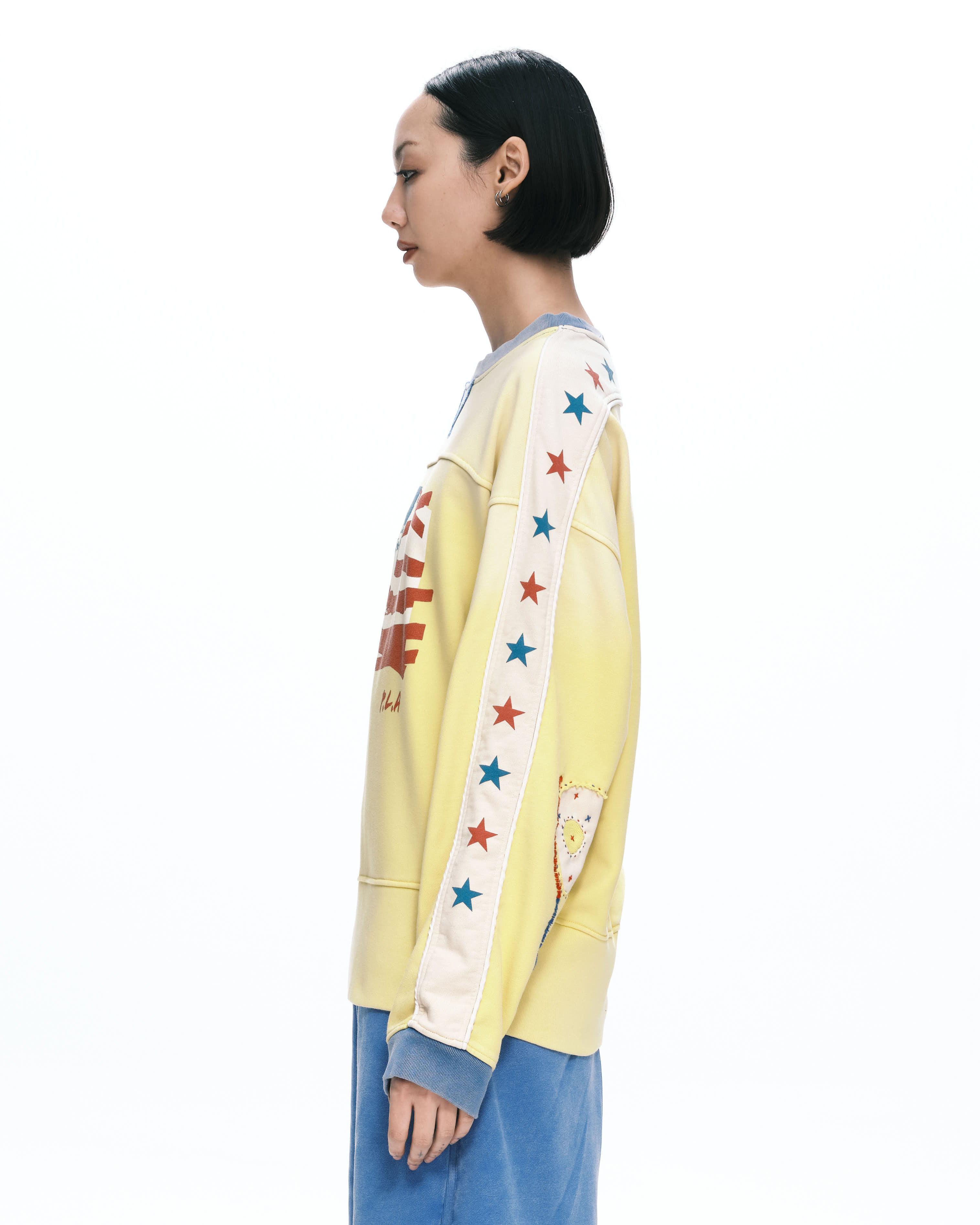 PLATEAU STUDIO｜Star crew neck (Yellow)