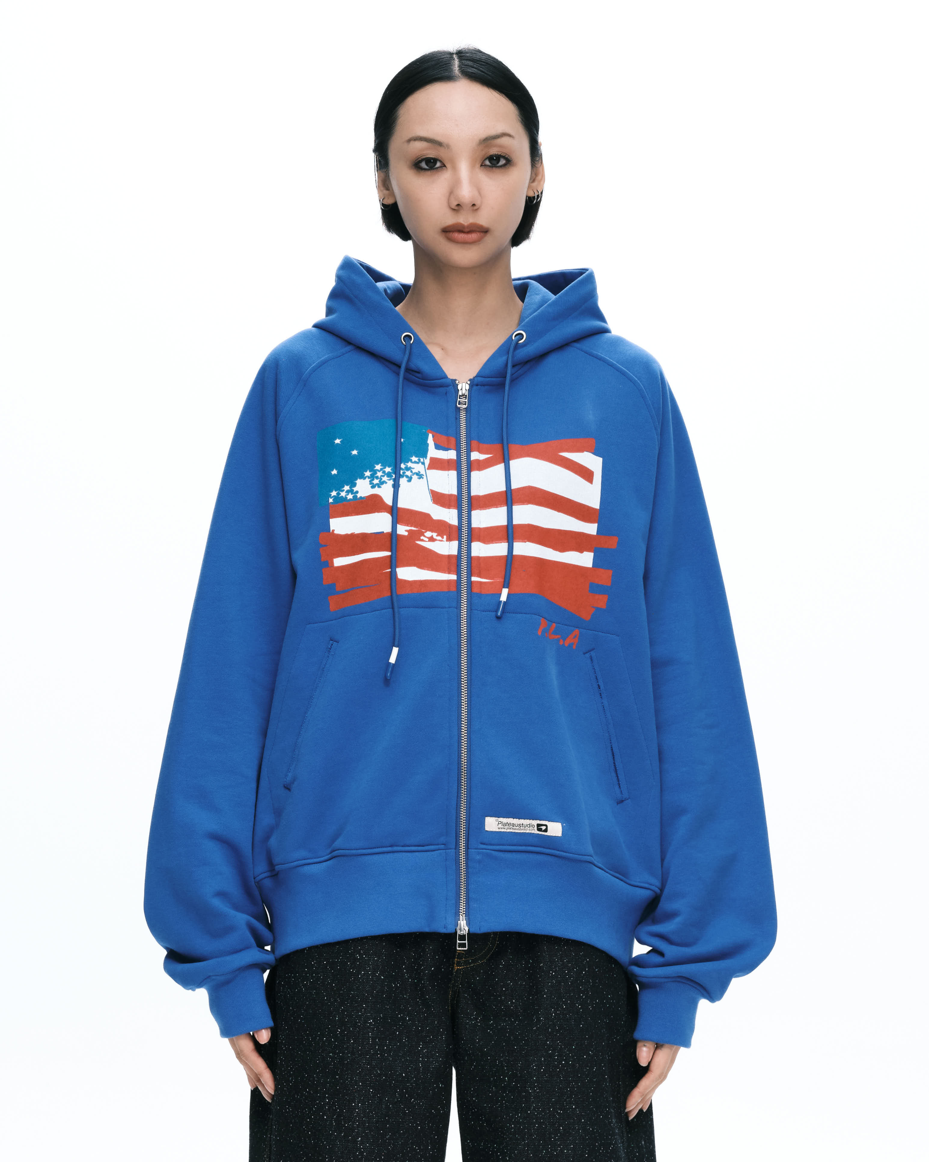 PLATEAU STUDIO｜Flag zip-up (Blue)