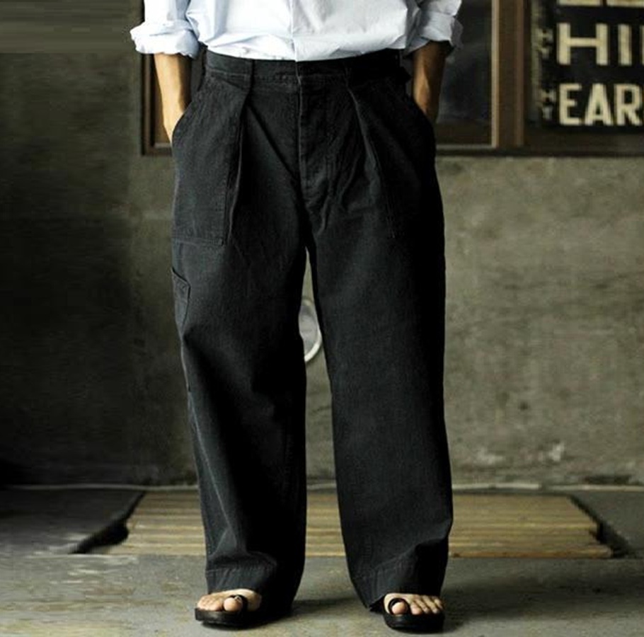 LAST PCS : A.PRESSE 2025 A/W USAF HEMMED BOTTOMS (AP-4009) - BLACK SIZE 2 PRE ORDER ITEM (預訂中)