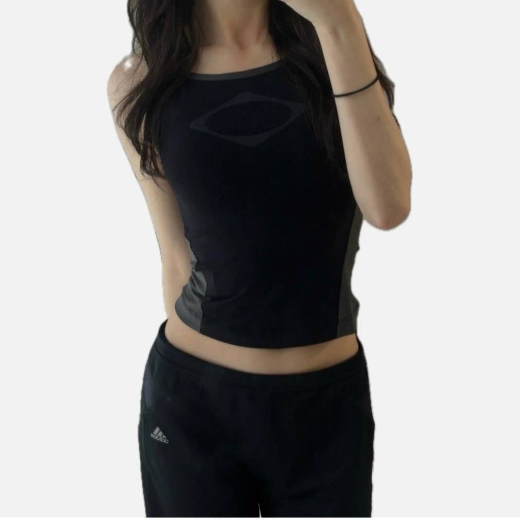 【MISCHIEF】Rhombus Color Blocked Sleeveless 女款背心｜黑/紫 MF24SSSV02