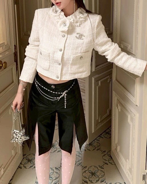 設計師家環保皮革兩邊開衩五分褲