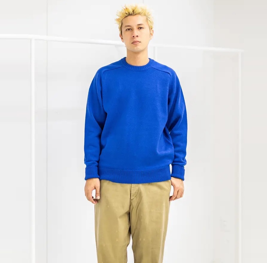 9/27 RELEASE: A.PRESSE 2025 A/W PULLOVER SWEATER WOOL (25AAP-03-11) - BLUE PRE ORDER ITEM (預訂中)