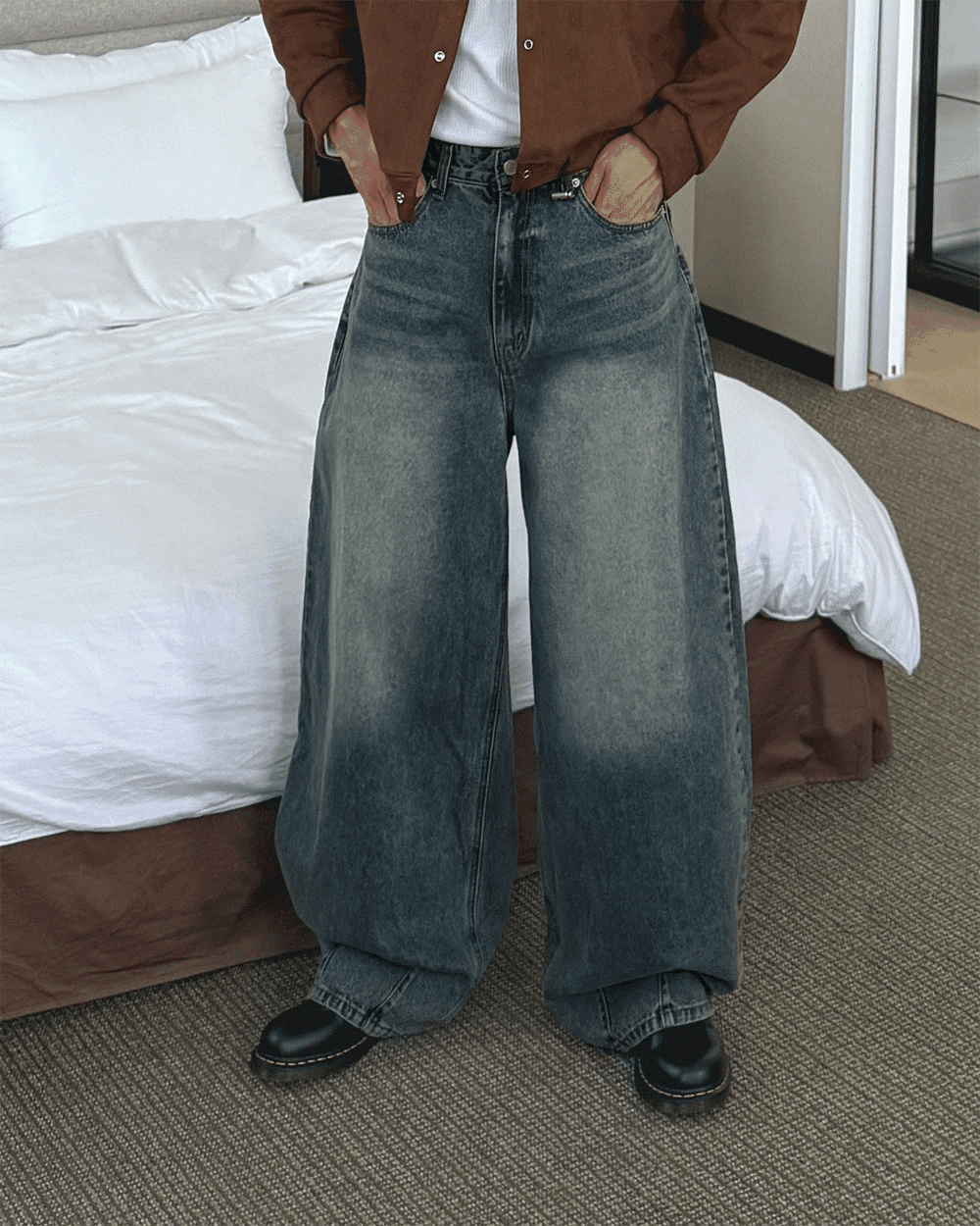 Ready 大氣球牛仔褲 彎刀褲