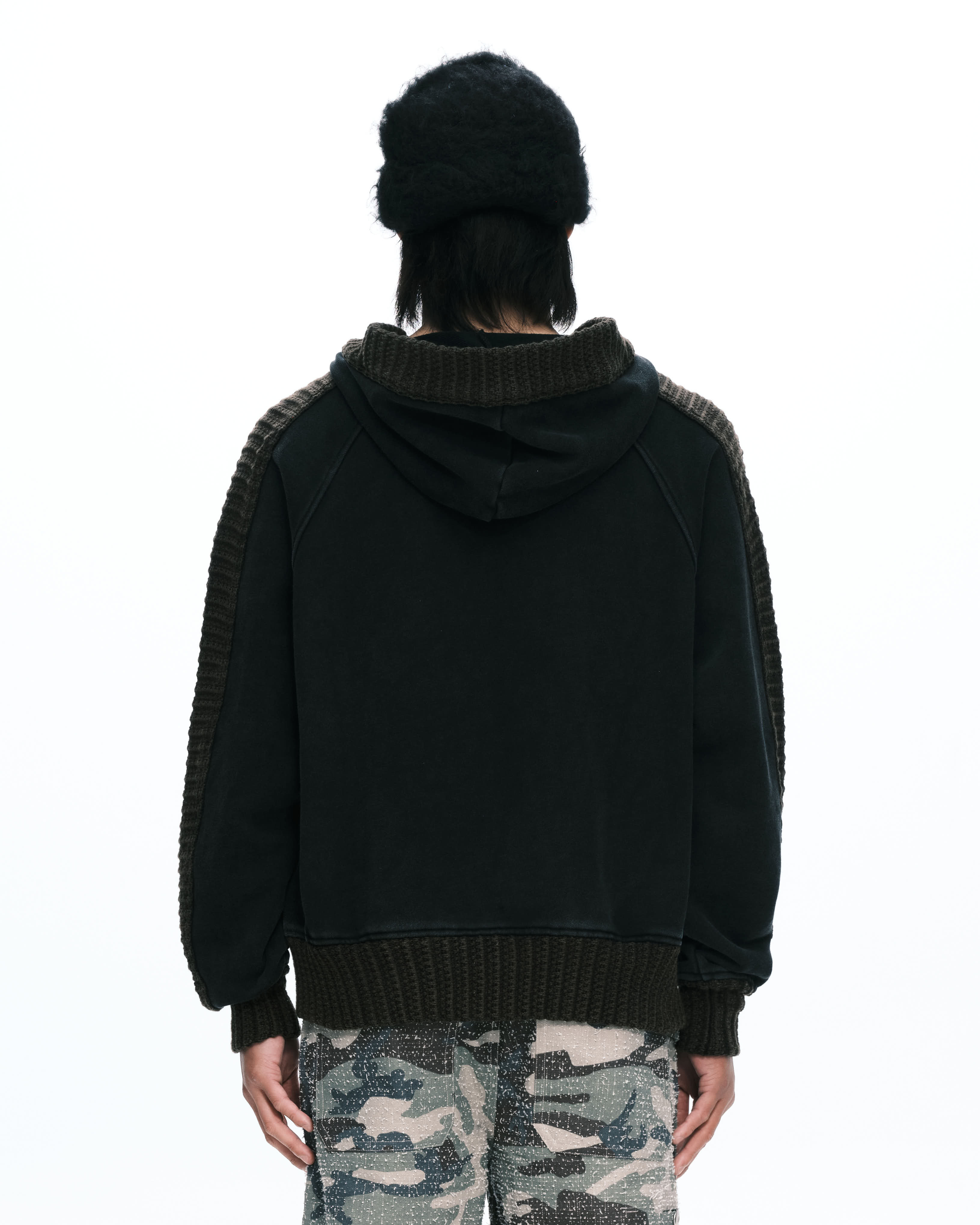 PLATEAU STUDIO｜Hand rib zip-up (Black)