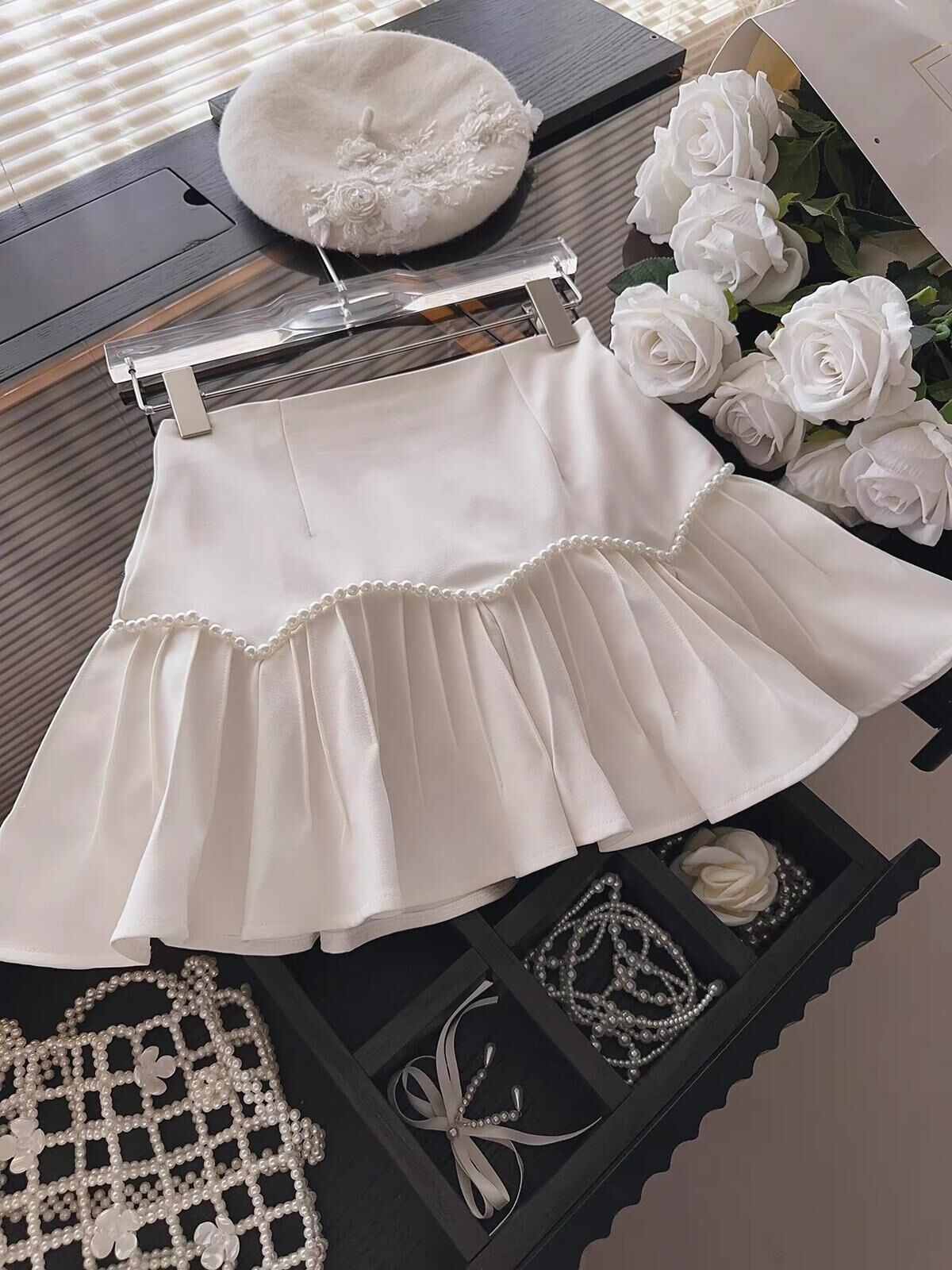 設計師家收腹散擺氣質褲裙