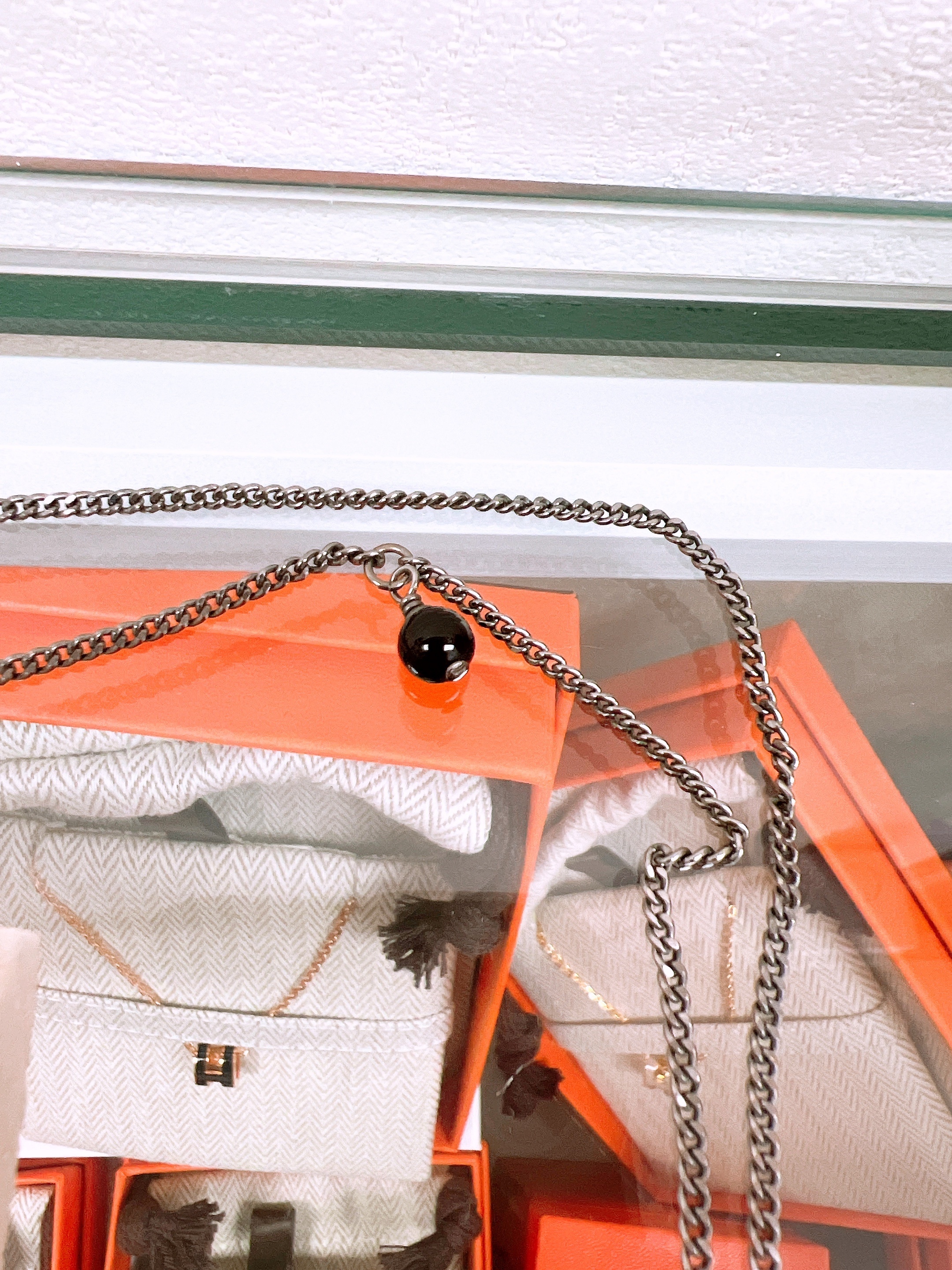 Chanel 12c black cc logo necklace