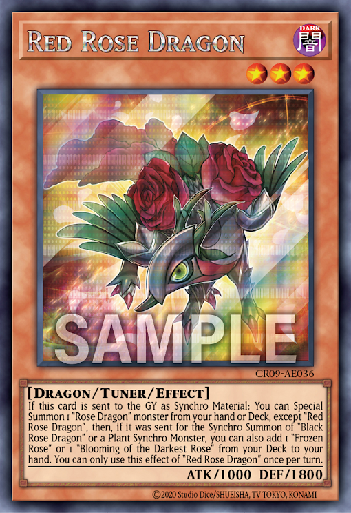 CR09-AE036 Red Rose Dragon