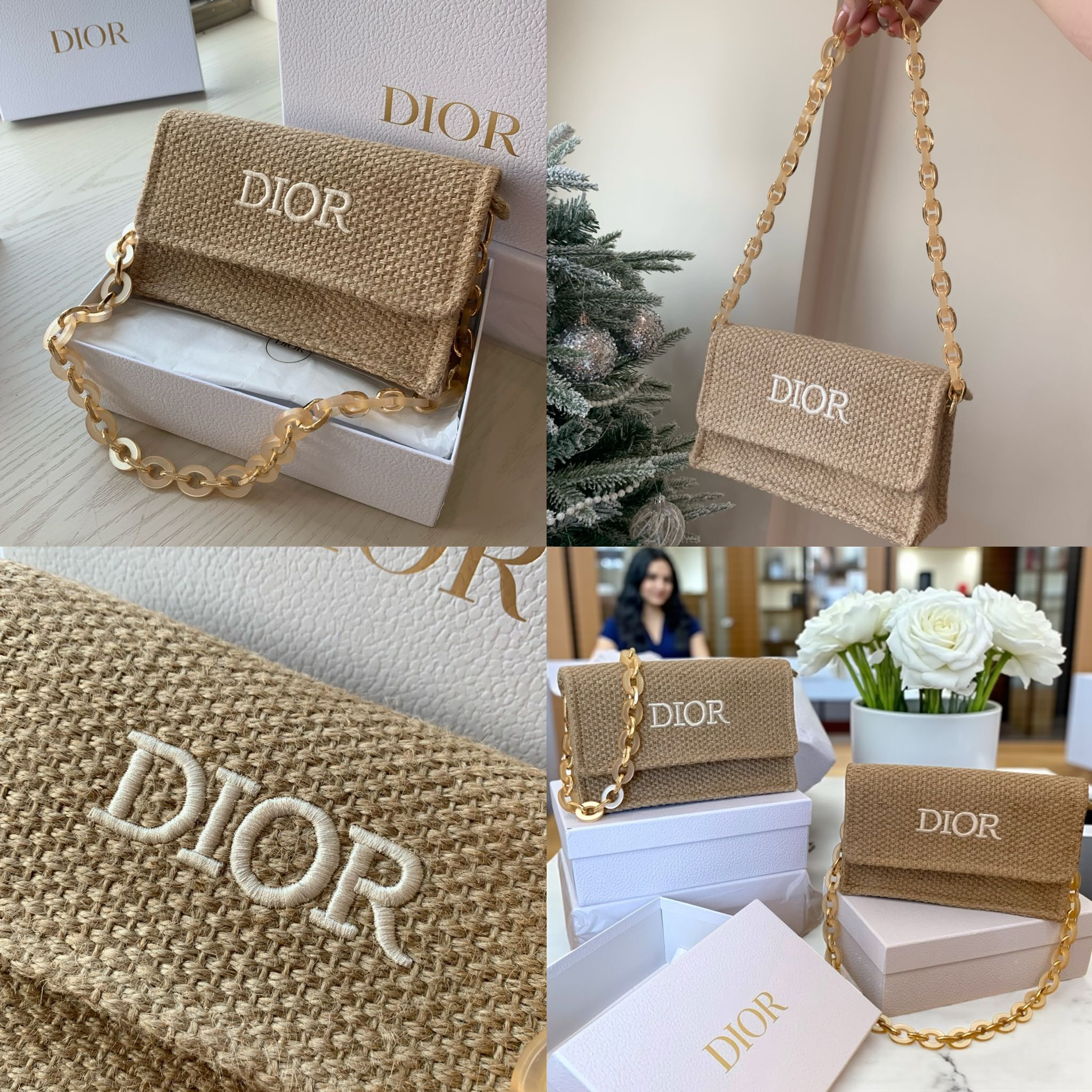 DIORVic Gift草編包 + 亞克力肩帶
