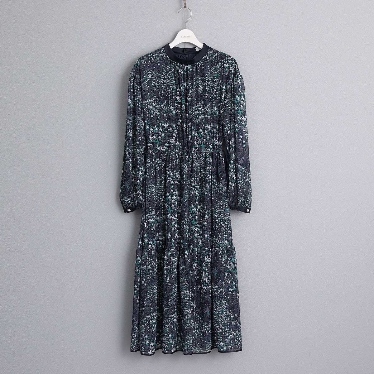 Fly me to the moon 星星雪紡洋裝（綠）