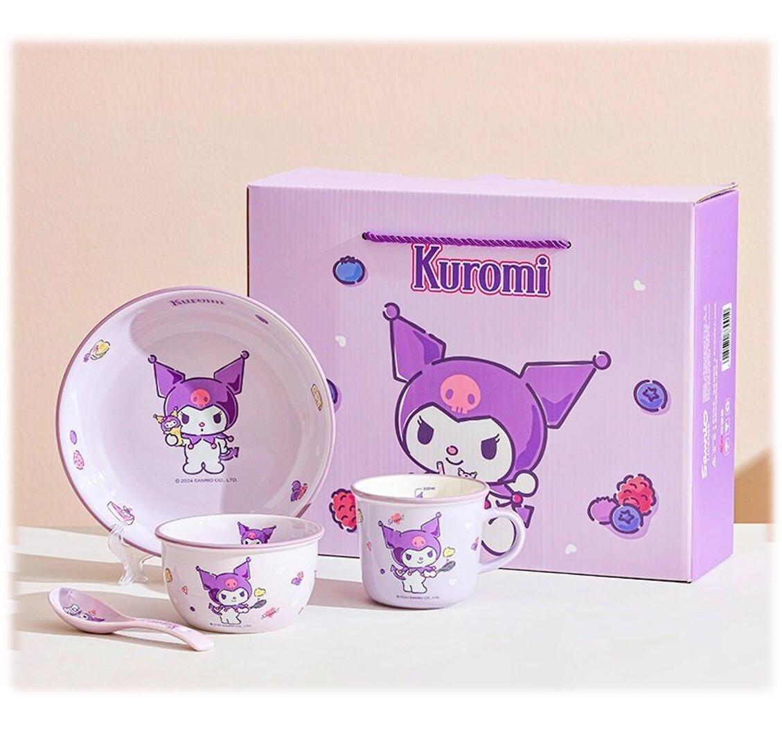 佻皮魔女 Sanrio| 4件餐具 陶瓷套裝(碗,碟,杯,匙)