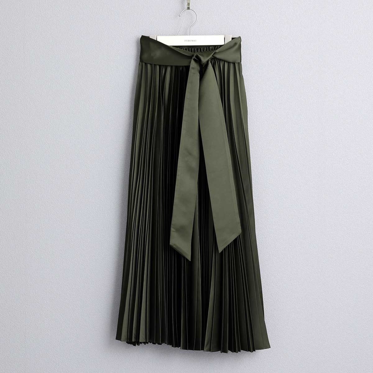 緞面設計款百褶裙（綠）
