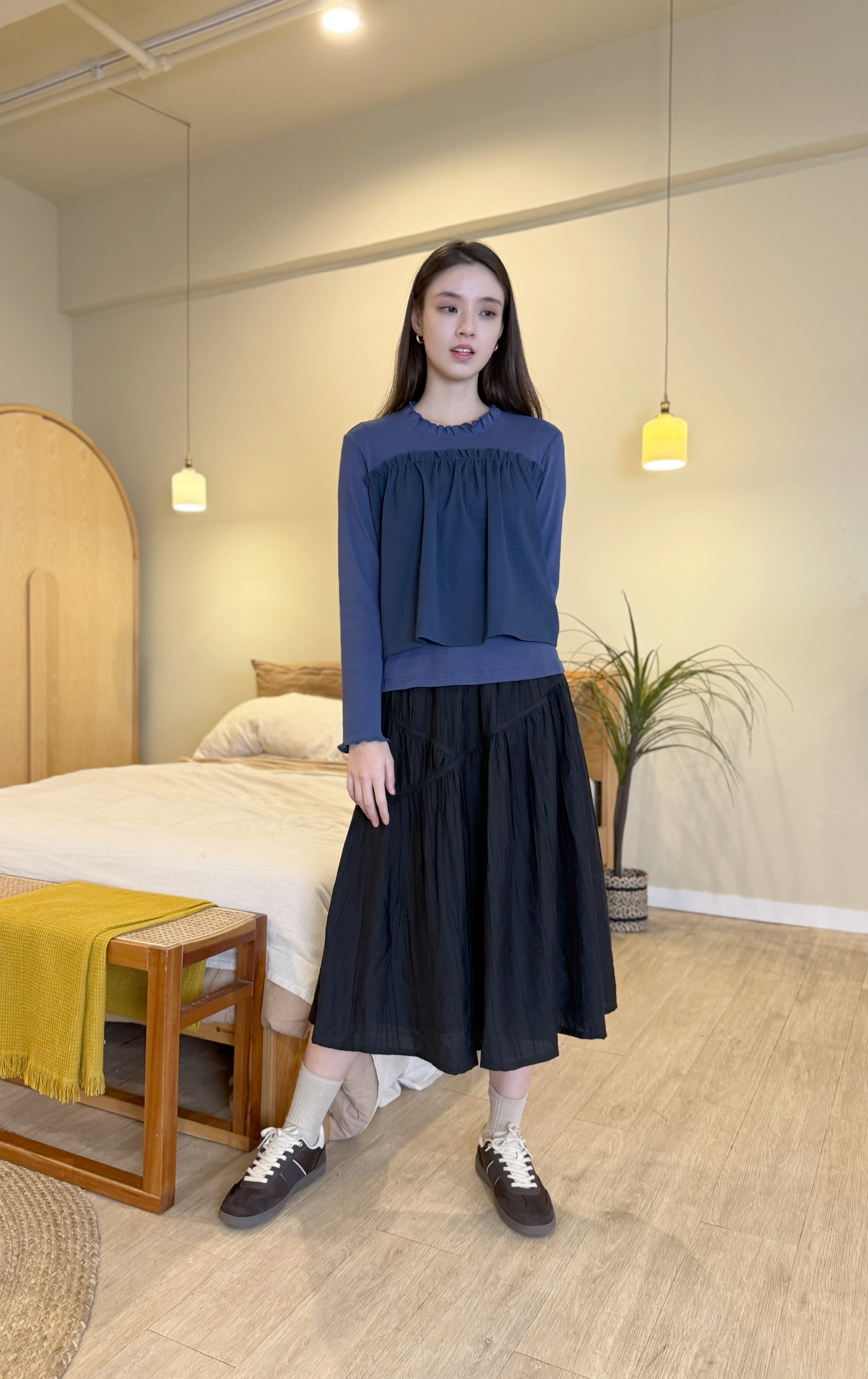 假兩件拼布上衣 LT0309