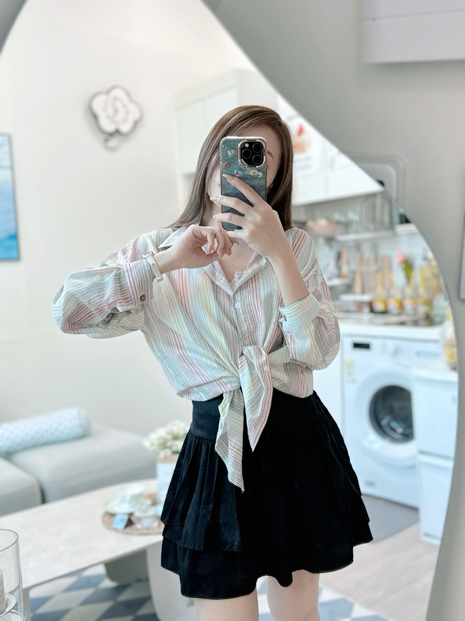 TOP#7766🤍衣車彩線棉恤