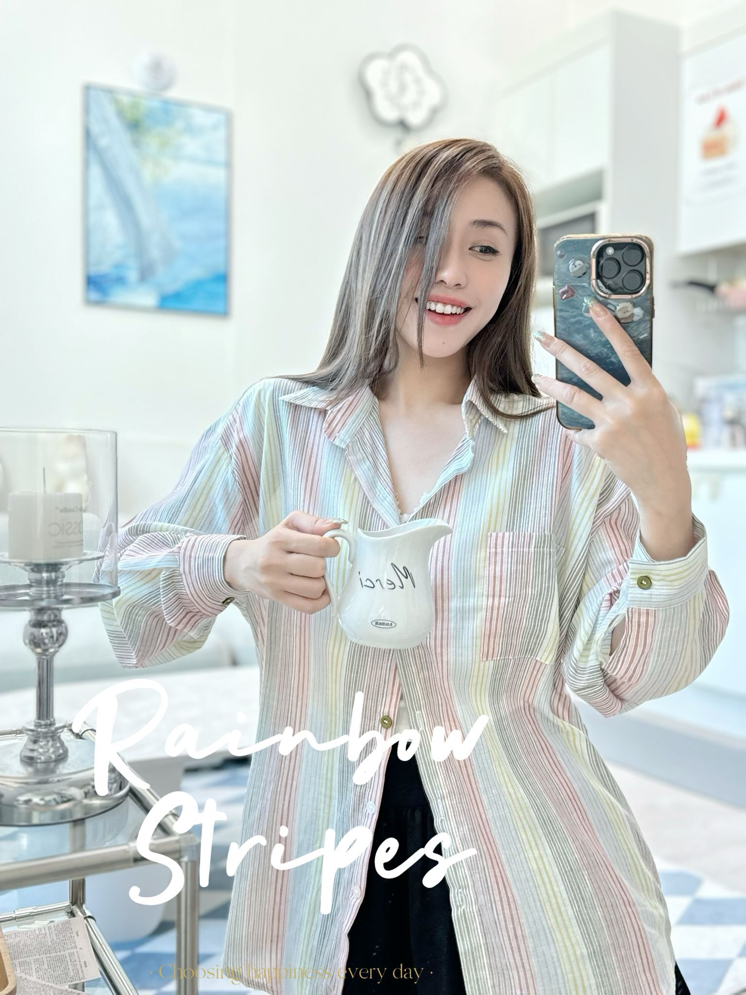 TOP#7766🤍衣車彩線棉恤