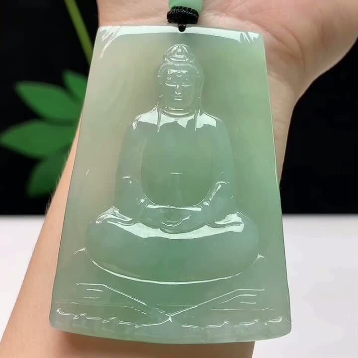 翡翠冰種晴底觀音牌,天然翡翠A玉, 緬甸玉, Jade, Jadeite