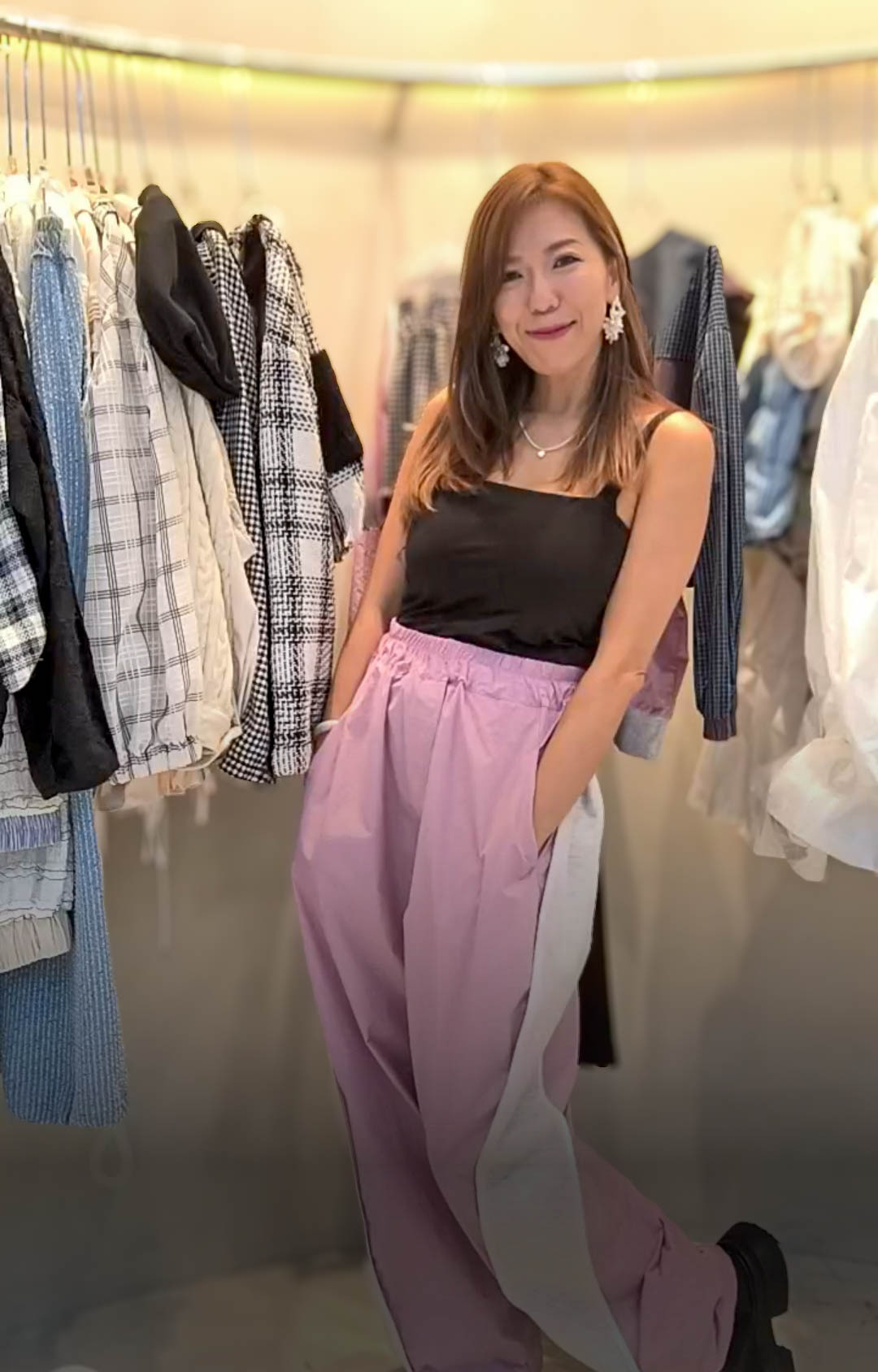 🥰K8132  ▶️格子紋路長褲 👉W:cm H:cm L:cm
