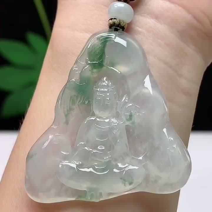 翡翠冰種飄綠御鳳觀音,天然翡翠A玉, 緬甸玉, Jade, Jadeite