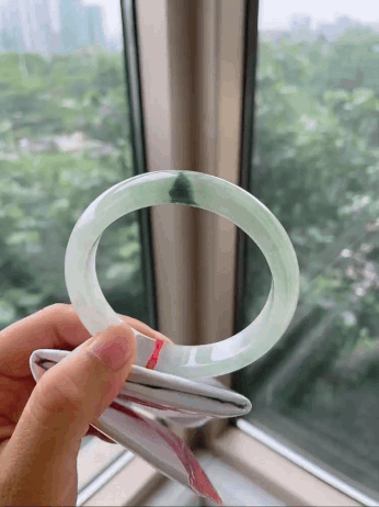 9105847 61mm冰飄花翡翠手鐲 (60-62)