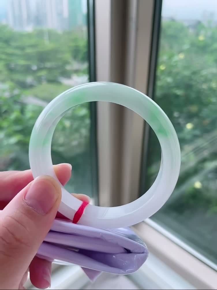 冰飄綠翡翠正圈手鐲,天然翡翠A玉, 緬甸玉, Jade, Jadeite