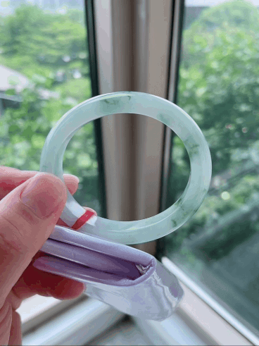 9105852 51mm冰飄花翡翠貴妃手鐲 (50-52)