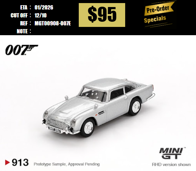 PO-$95 * MINI GT * 1:64 Aston Martin DB5  “Skyfall”/ English Blister Packaging [OD29/09]