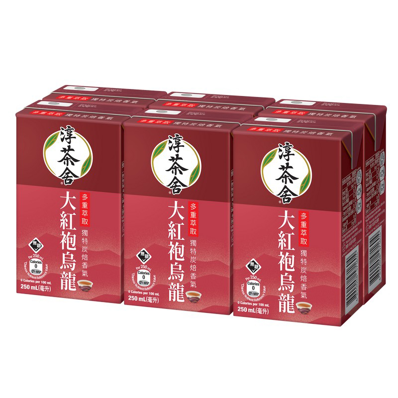 淳茶舍極尚大紅袍烏龍茶飲料(無糖)250亳升x 6 紙包裝