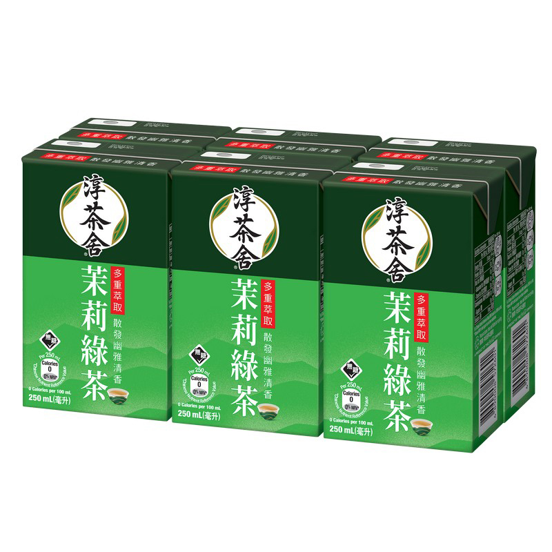 淳茶舍銀毫苿莉綠茶飲料(無糖)250亳升x 6 紙包裝