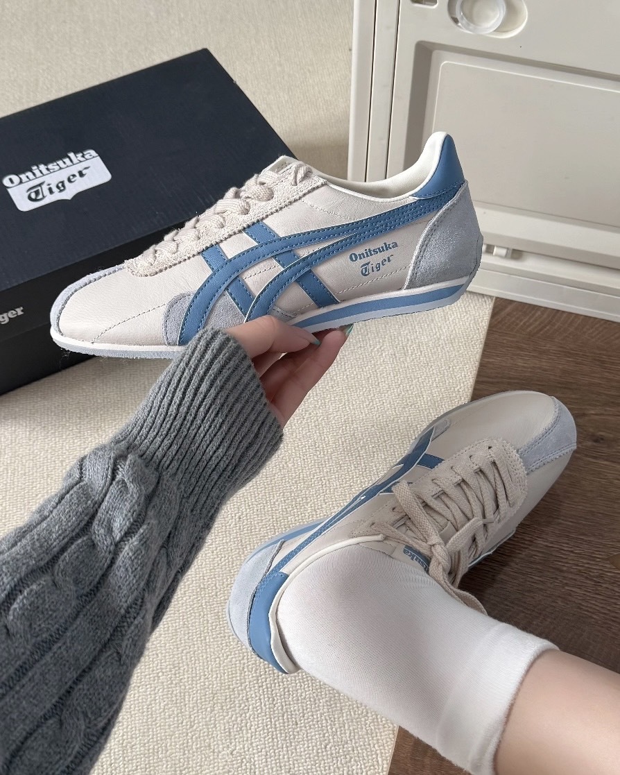 <補貨降價🩵> Onitsuka Tiger Runspark 鬼塚虎 復古 皮革 德訓鞋 奶油白藍