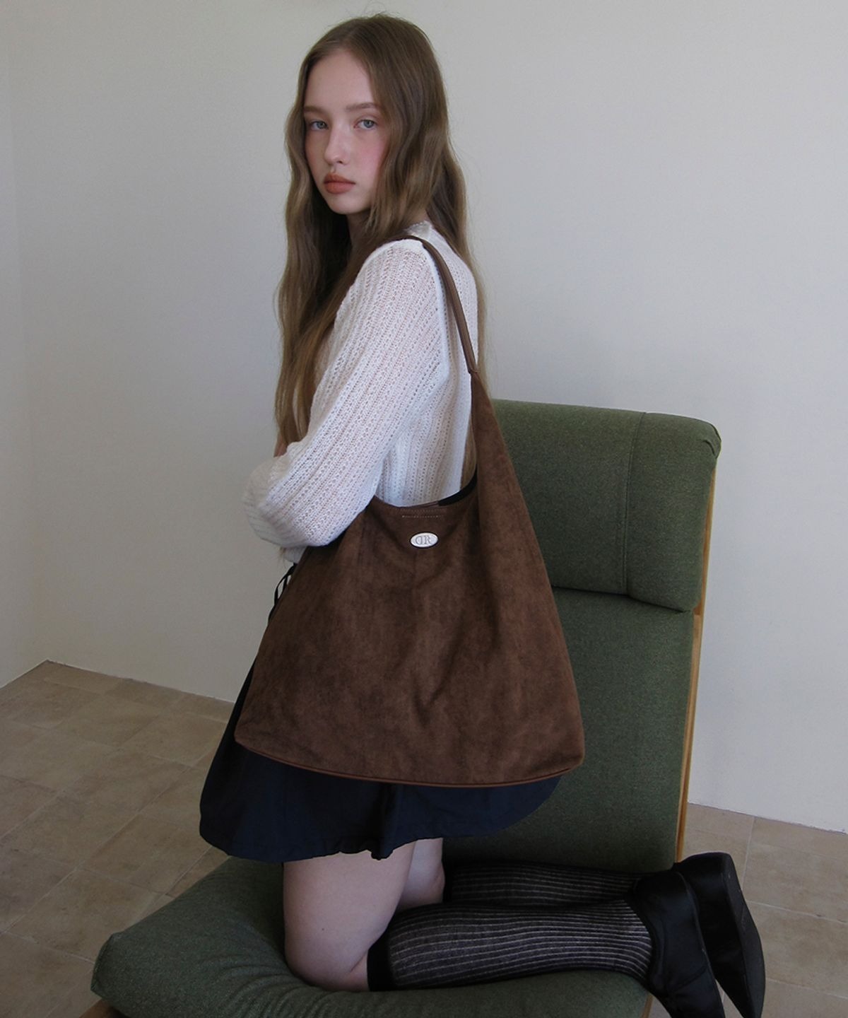 DUMARO MERCI SUEDE SHOULDER BAG