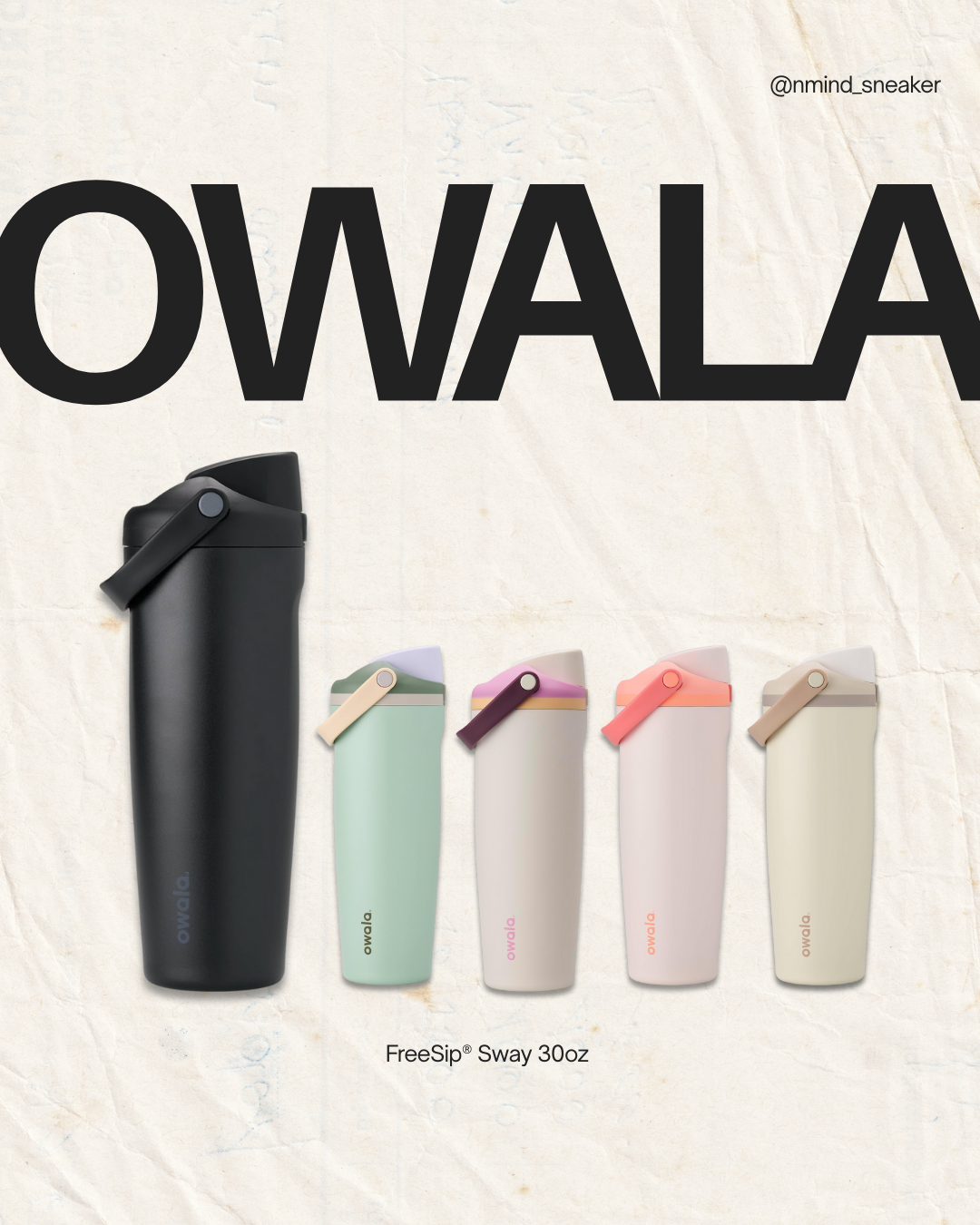 <快速出貨> OWALA FreeSip® Sway 30oz 提把冷水瓶