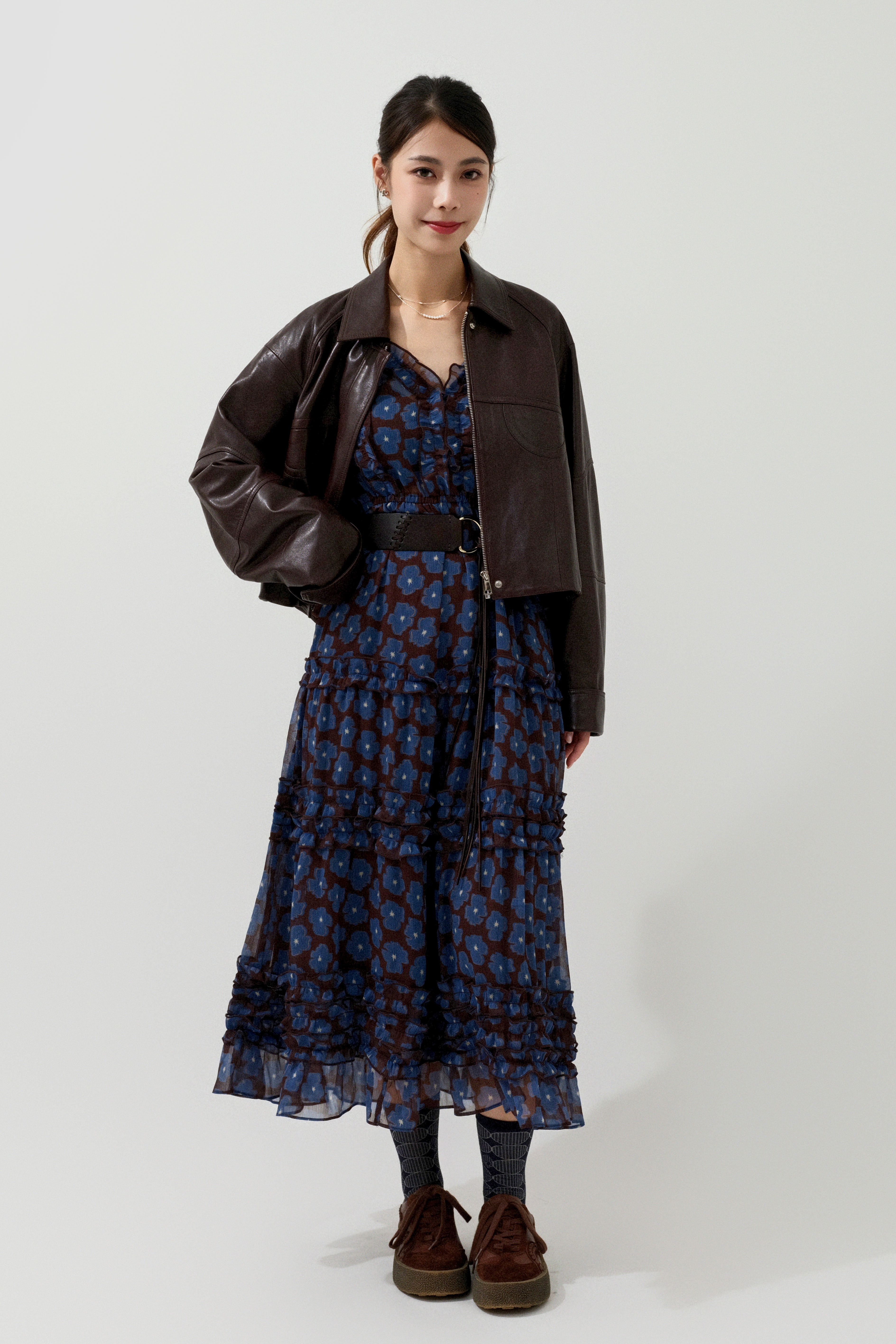 FW25_0059（真皮外套＋連身裙）