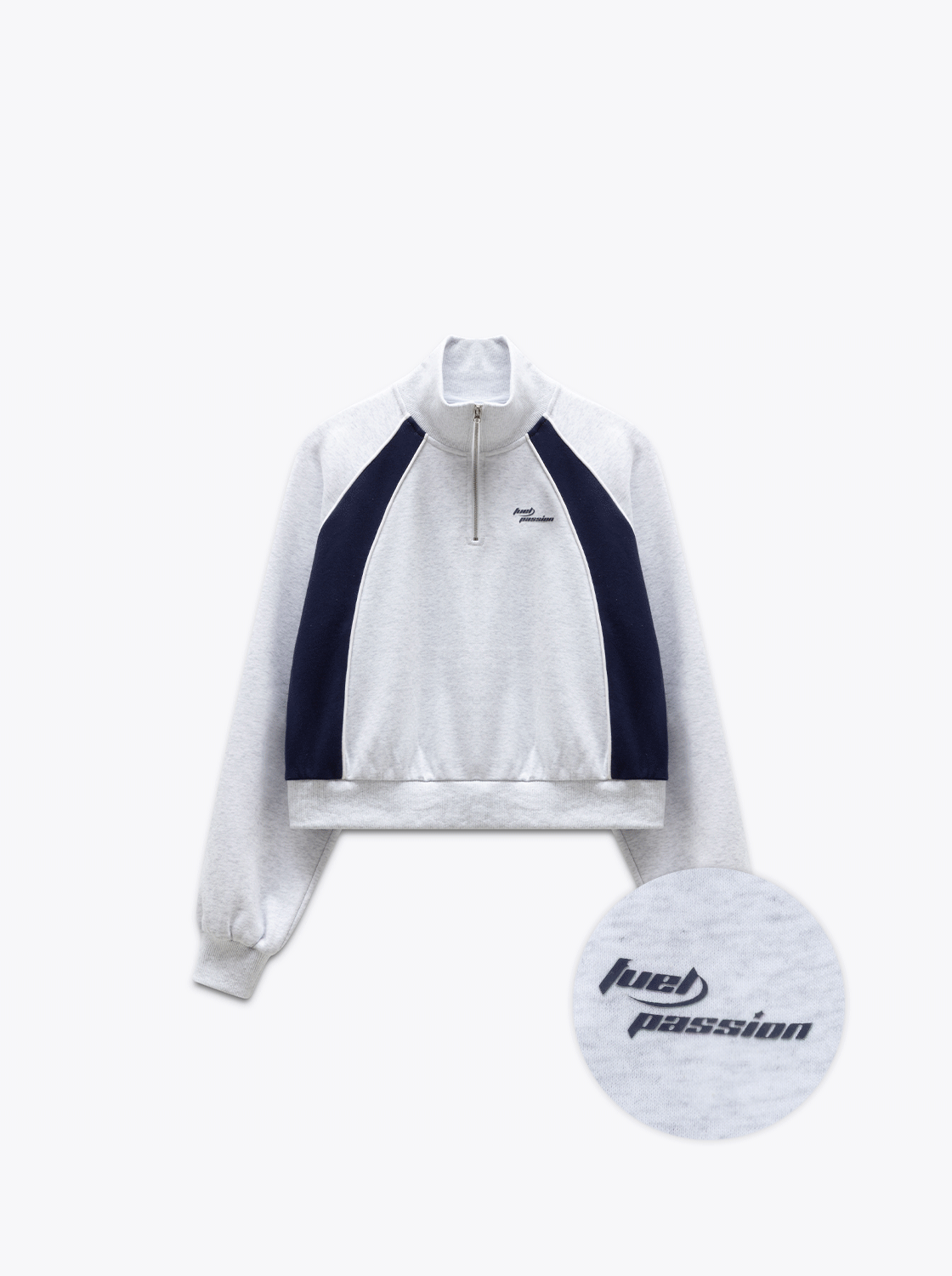 【第二件5折】半開襟立領拼接上衣